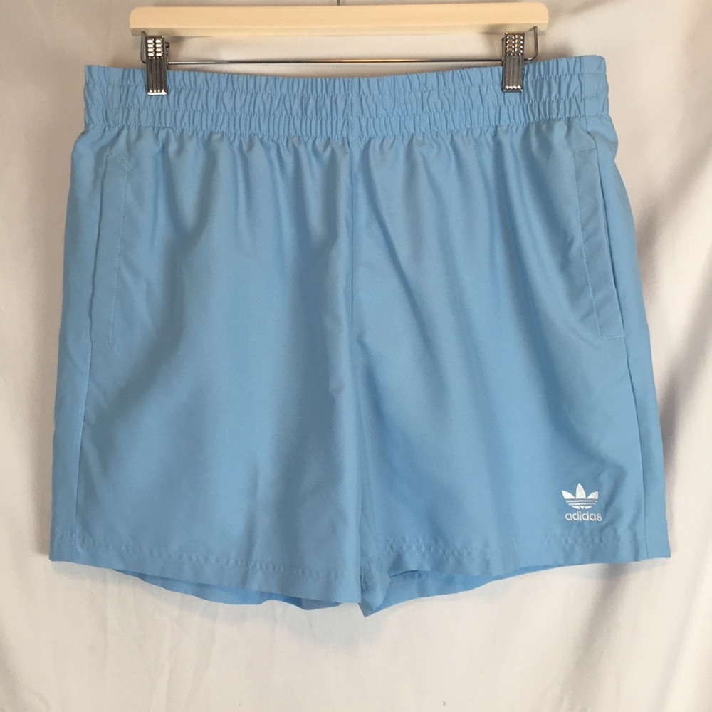 Men's Adidas Originals Solid Light Blue Swim Shorts XL